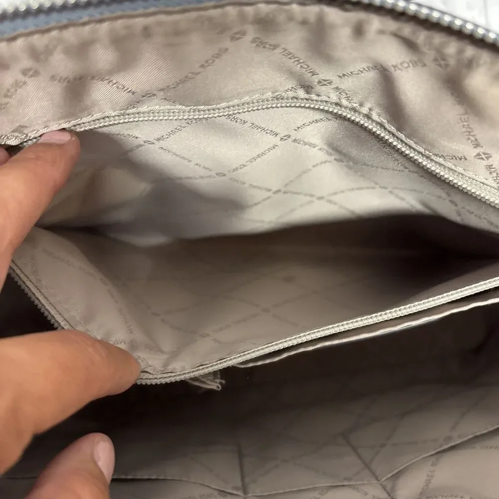 Michael Kors Blue Leather Travel Tote